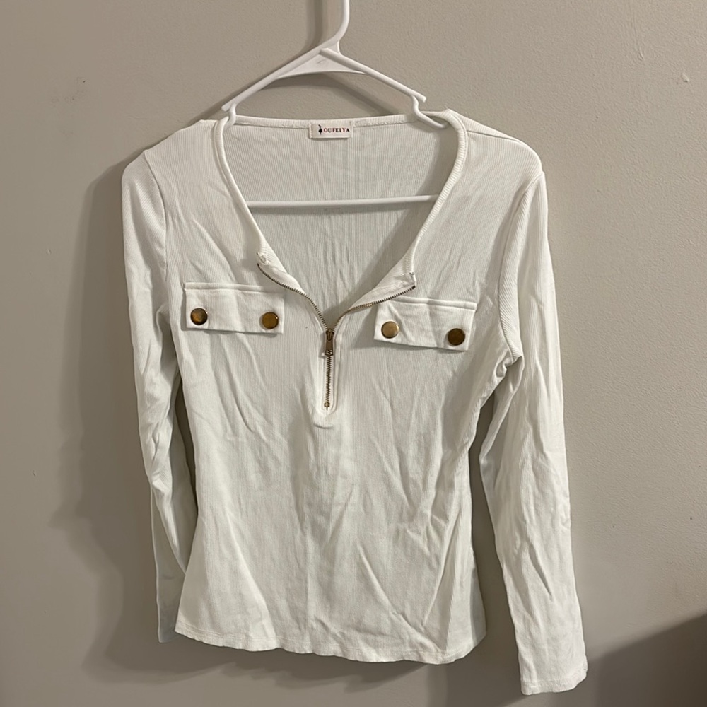 White Long Sleeve Top